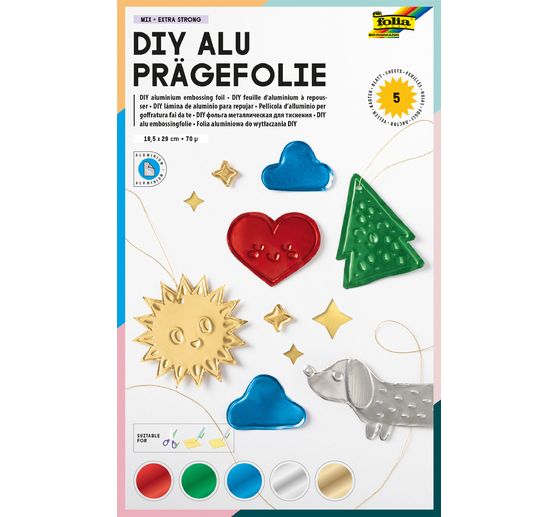 Feuille d'aluminium &agrave; repousser &laquo; Extra Strong &raquo;, 18,5 x 29,7 cm