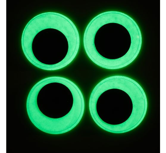 Yeux mobiles autocollants &laquo; Phosphorescents &raquo;, &Oslash; 35 mm, 4 pi&egrave;ces