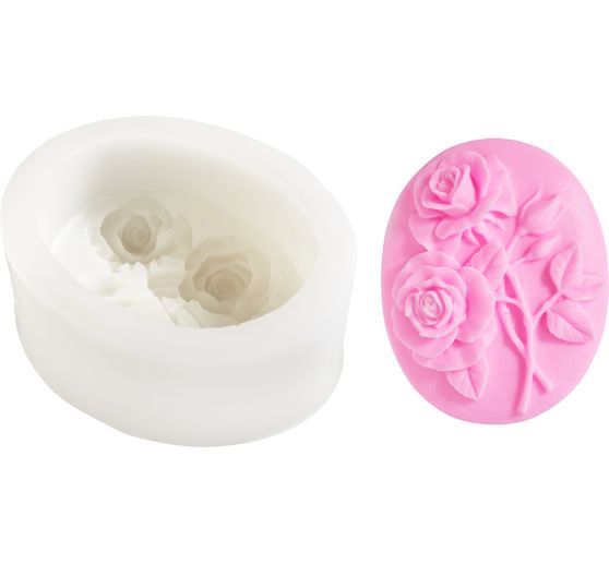 Moule &agrave; savon en silicone VBS &laquo; Two Roses &raquo;