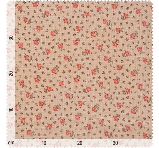Tissu mousseline en coton au m&egrave;tre &laquo; Roses &raquo;