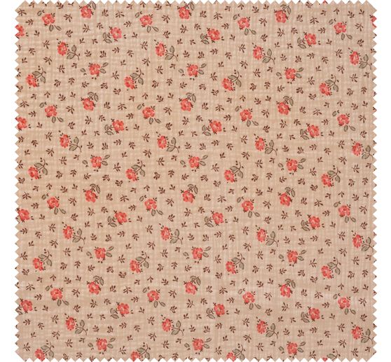 Tissu mousseline en coton au m&egrave;tre &laquo; Roses &raquo;