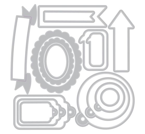 Sizzix Framelits Punching template "Banners, Tags & Labels"