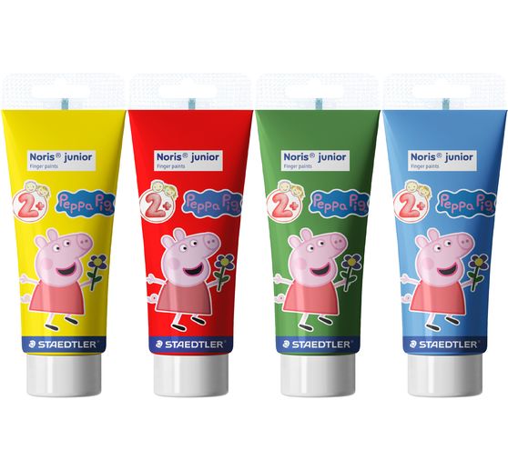 Peintures au doigt Noris junior &laquo; Peppa Pig &raquo;, 4 x 75 ml