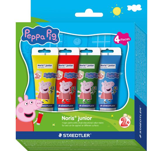 Peintures au doigt Noris junior &laquo; Peppa Pig &raquo;, 4 x 75 ml