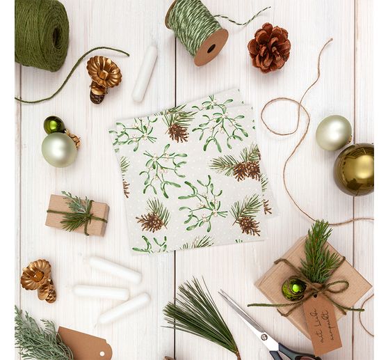 Serviette &laquo; Sweet Mistletoe &raquo;