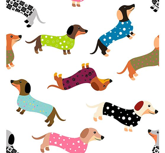 Cotton fabric "Dachshund"