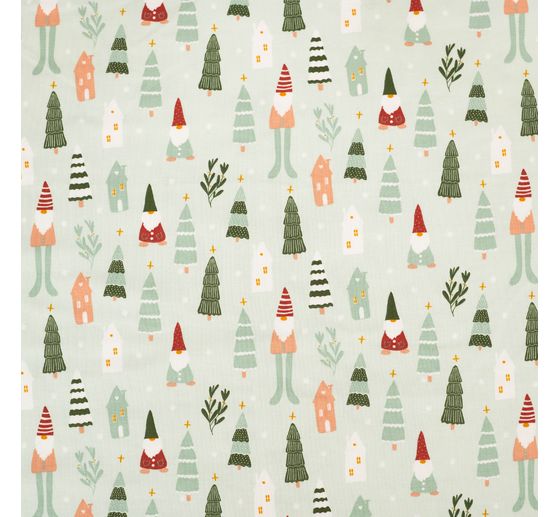 Tissu jersey au m&egrave;tre &laquo; Lutin de No&euml;l &raquo;