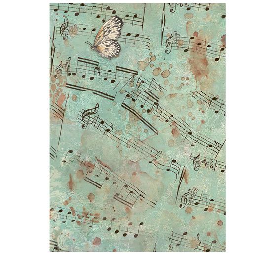 Soie de paille &agrave; motifs backgrounds Stamperia &laquo; Symphony &raquo;, DIN A6, set de 8 pi&egrave;ces