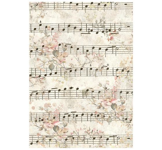 Soie de paille &agrave; motifs backgrounds Stamperia &laquo; Symphony &raquo;, DIN A6, set de 8 pi&egrave;ces