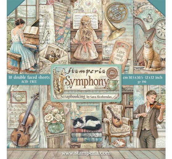 Bloc de papier scrapbooking Stamperia &laquo; Symphony &raquo;