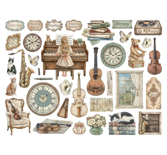 Motifs estamp&eacute;s Stamperia &laquo; Symphony &raquo;