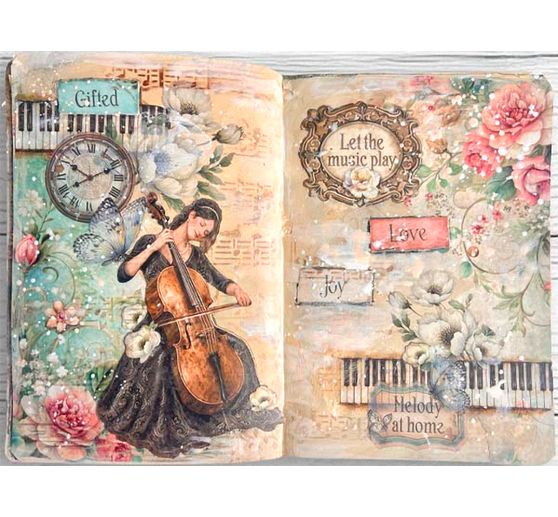 Assortiment de Rub On XL Stamperia &laquo; Symphony &raquo;