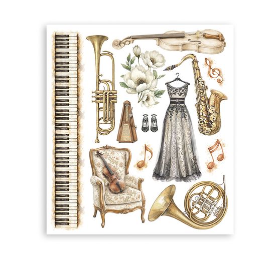 Assortiment de Rub On XL Stamperia &laquo; Symphony &raquo;