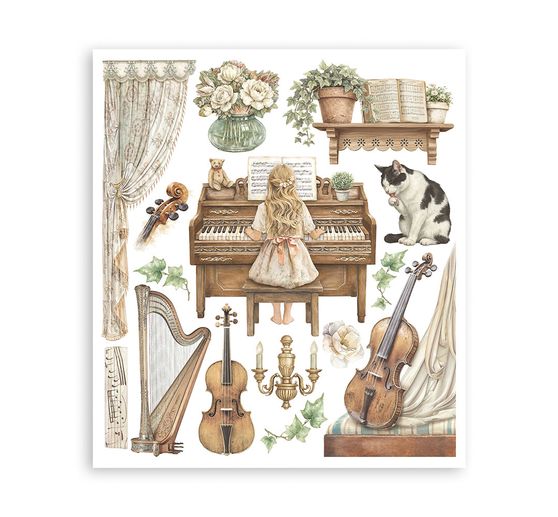Assortiment de Rub On XL Stamperia &laquo; Symphony &raquo;