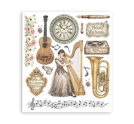 Assortiment de Rub On XL Stamperia &laquo; Symphony &raquo;