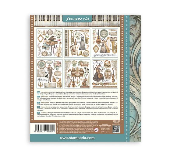 Assortiment de Rub On XL Stamperia &laquo; Symphony &raquo;