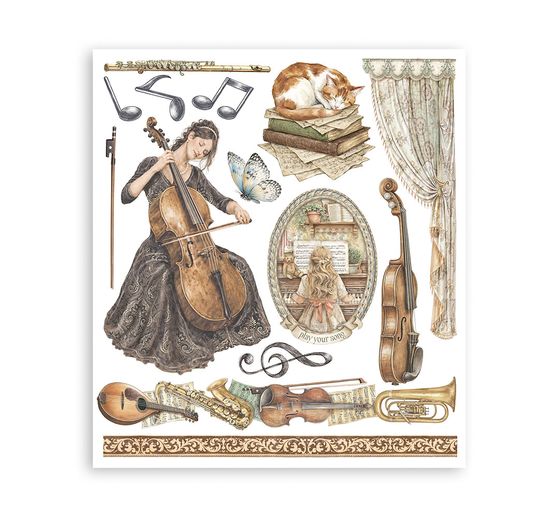 Assortiment de Rub On XL Stamperia &laquo; Symphony &raquo;