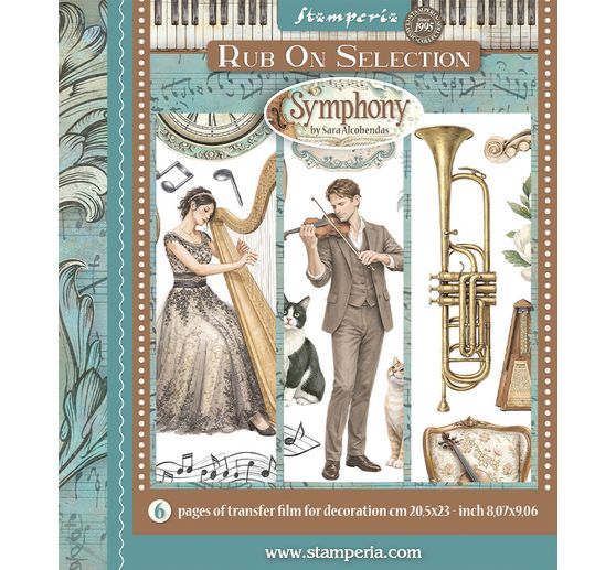 Assortiment de Rub On XL Stamperia &laquo; Symphony &raquo;