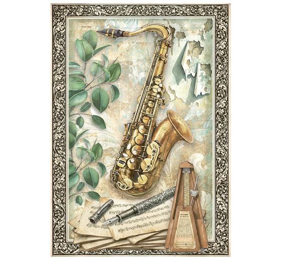 Assortiment de soies de paille &agrave; motifs Stamperia &laquo; Symphony &raquo;, DIN A6, set de 8 pi&egrave;ces