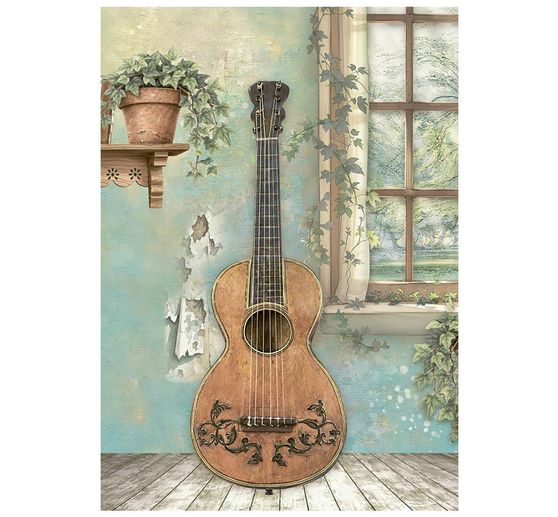 Assortiment de soies de paille &agrave; motifs Stamperia &laquo; Symphony &raquo;, DIN A6, set de 8 pi&egrave;ces