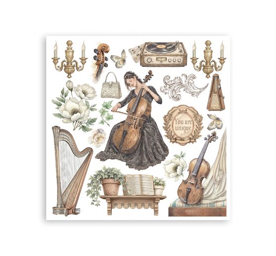 Assortiment de Rub On Stamperia &laquo; Symphony &raquo;