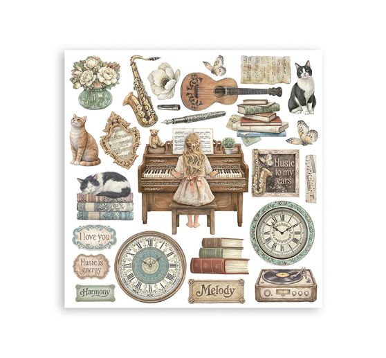 Assortiment de Rub On Stamperia &laquo; Symphony &raquo;