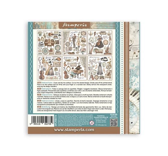 Assortiment de Rub On Stamperia &laquo; Symphony &raquo;