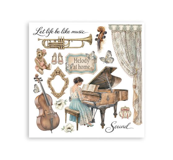 Assortiment de Rub On Stamperia &laquo; Symphony &raquo;