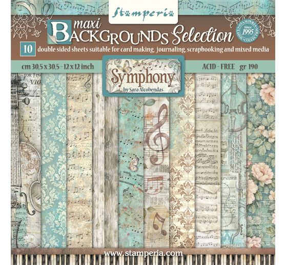 Bloc de papier scrapbooking Stamperia &laquo; Symphony Backgrounds &raquo;