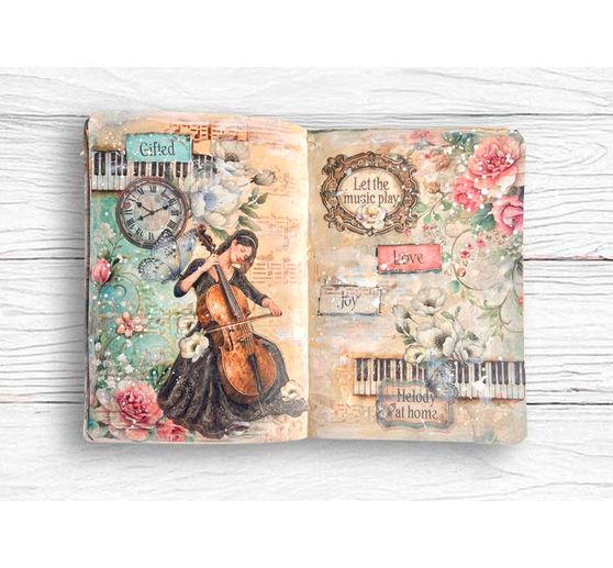 Pochoir Stamperia &laquo; Symphony - Score&raquo;, 20 x 25 cm