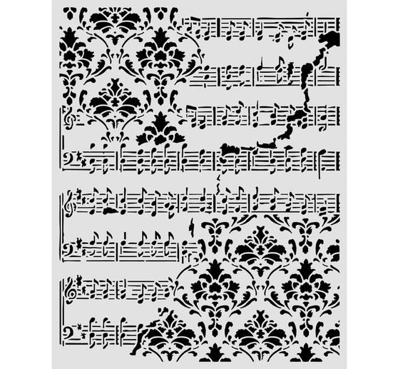 Pochoir Stamperia &laquo; Symphony - Score&raquo;, 20 x 25 cm