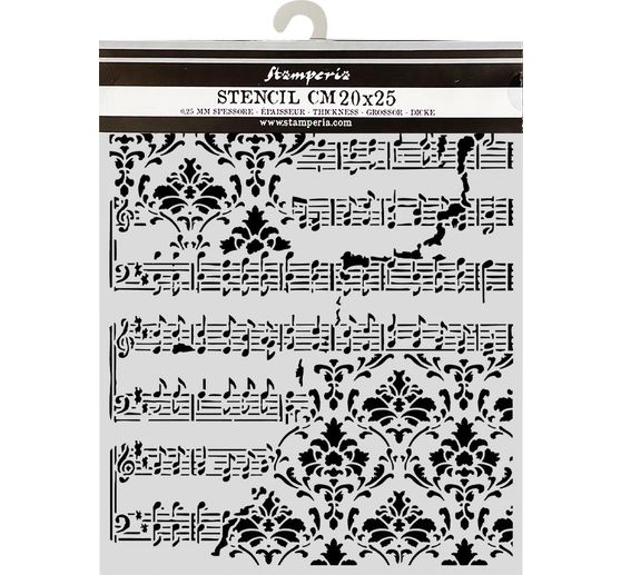 Pochoir Stamperia &laquo; Symphony - Score&raquo;, 20 x 25 cm