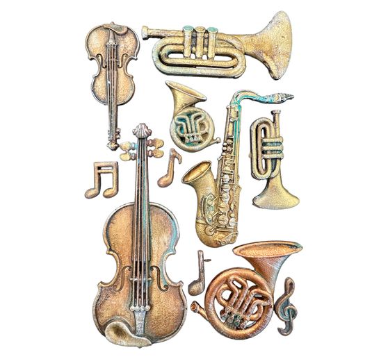 Moule en silicone A5 Stamperia &laquo; Symphony - Musical Instruments &raquo;