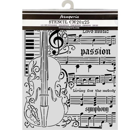 Pochoir Stamperia &laquo; Symphony - Violin &raquo;, 20 x 25 cm
