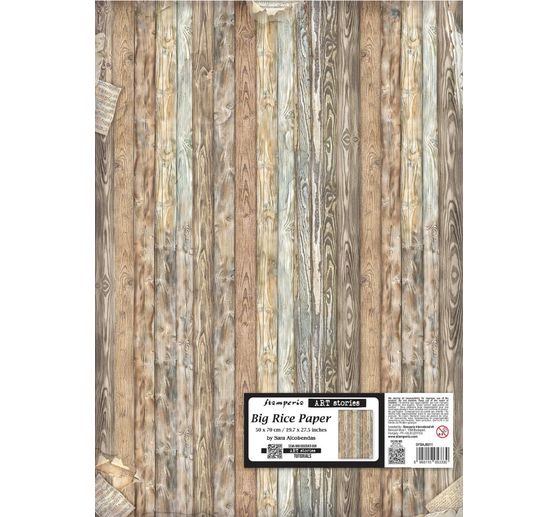 Soies de paille &agrave; motifs Stamperia &laquo;Symphony - Wood Pattern &raquo;, 50 x 70 cm