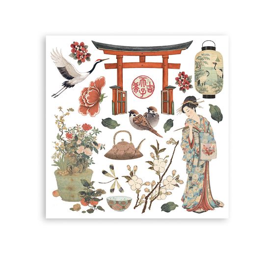Assortiment de Rub On Stamperia &laquo; Oriental Garden &raquo;