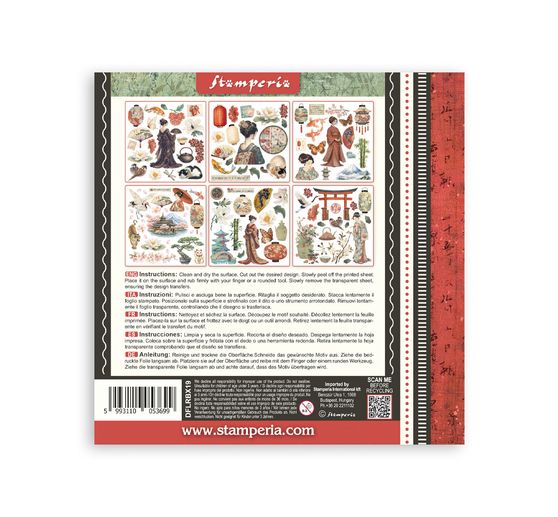 Assortiment de Rub On Stamperia &laquo; Oriental Garden &raquo;