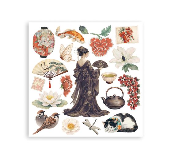 Assortiment de Rub On Stamperia &laquo; Oriental Garden &raquo;