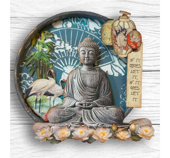 Pochoir Stamperia &laquo; Oriental Garden - Fans &raquo;, 20 x 25 cm