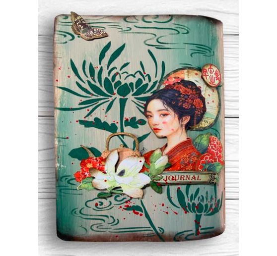 Pochoir Stamperia &laquo; Oriental Garden - Lotus flower &raquo;, 20 x 25 cm