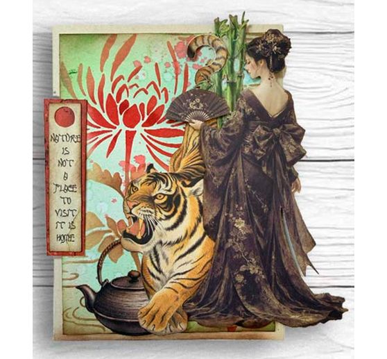 Pochoir Stamperia &laquo; Oriental Garden - Lotus flower &raquo;, 20 x 25 cm
