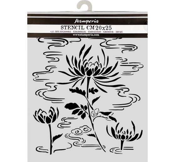 Pochoir Stamperia &laquo; Oriental Garden - Lotus flower &raquo;, 20 x 25 cm
