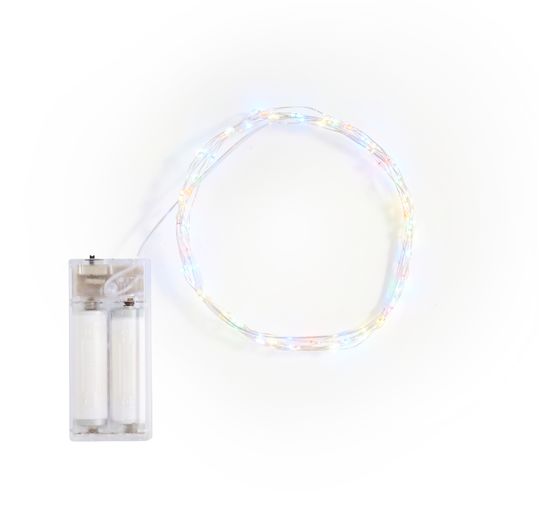 Micro LED fairy lights, multicolour, with timer, 60 LEDs