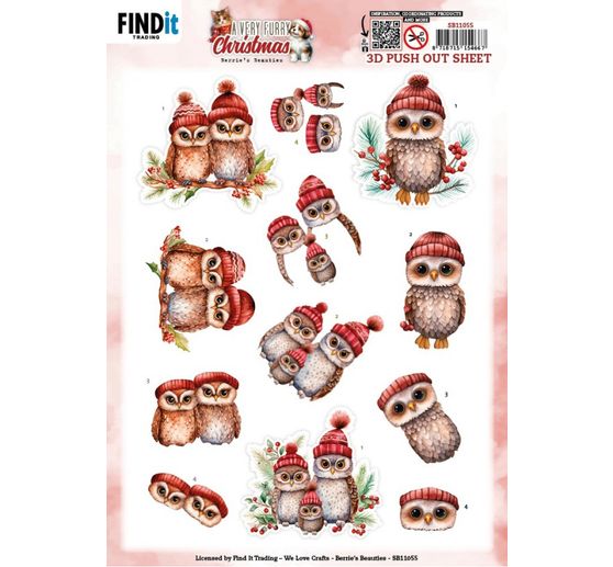 3D Punched sheet set "Furry Christmas"