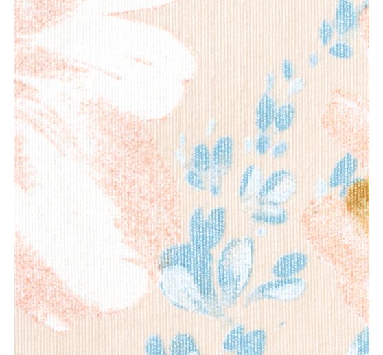 Tissu d&eacute;co imprim&eacute; aspect lin au m&egrave;tre &laquo; Rosaura Azur &raquo;