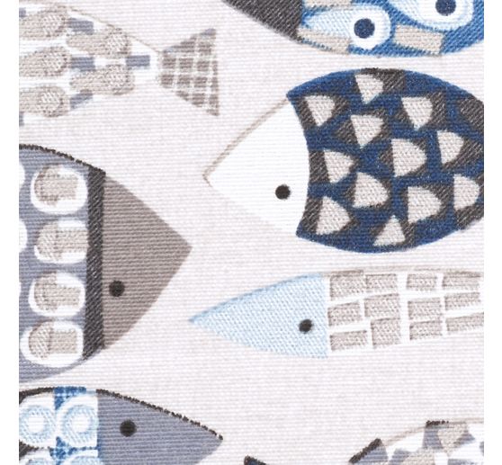 Decoration fabric linen optics "Blue fish"