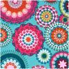 Tissu d&eacute;co imprim&eacute; aspect lin au m&egrave;tre &laquo; Mandala Multicolor &raquo;