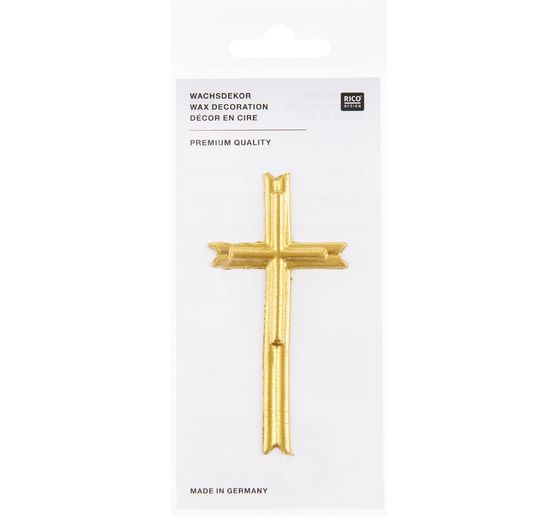Motif en cire &laquo; Croix &raquo;, Or