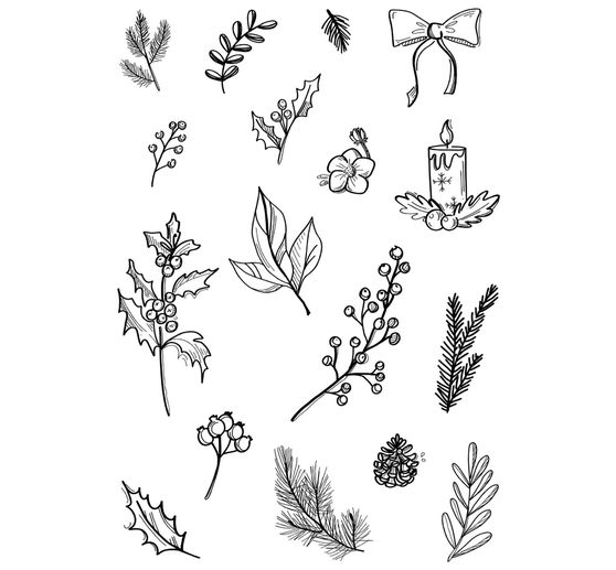 VBS Silicone stamp "Christmas floristics"