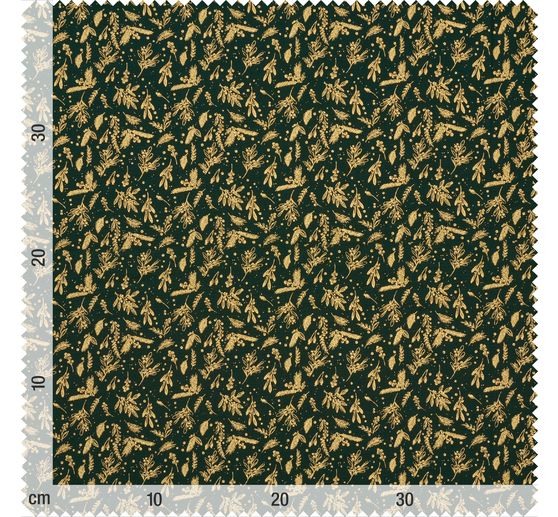 Cotton poplin fabric hot foil "Holly Green"